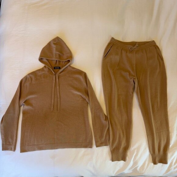 NAADAM Signature 100% Cashmere 2-Pc Lounge Set Camel Tan Large - Picture 2 of 15